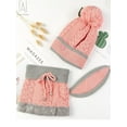 thumbnail image 2 of Gustave 3 in 1 Warm Anti-fog Beanie Hat Scarf and Mask Set, Inside Knitted Riding Cap Infinity Scarves Winter Accessories for Women (Pink), 2 of 9