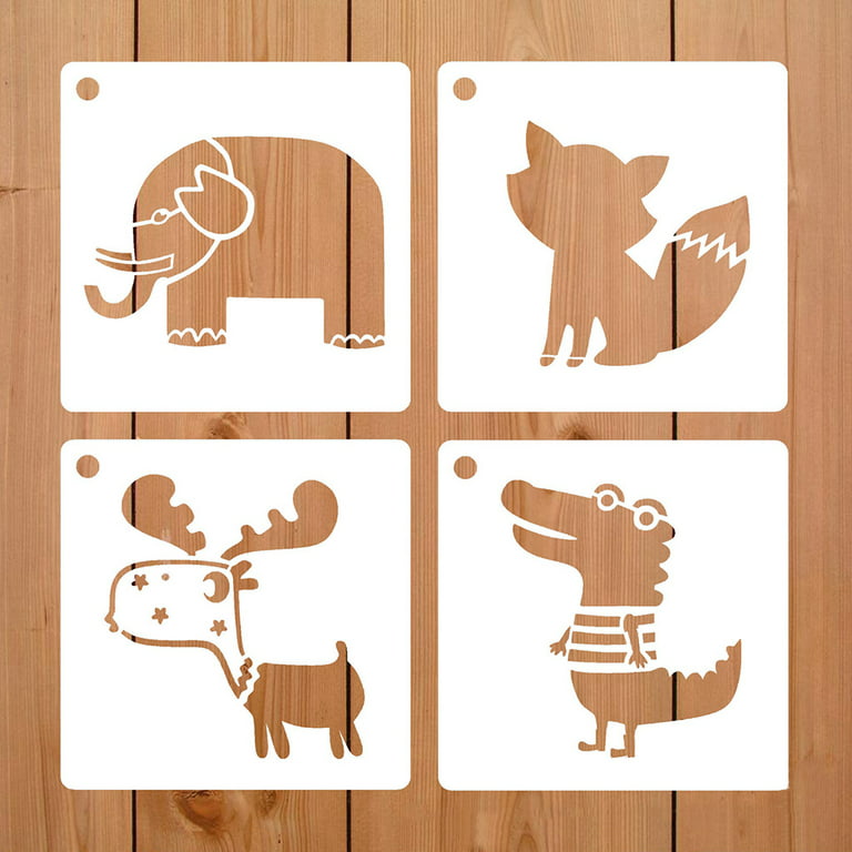 Coocamo 12 Pieces Animal Stencils Plastic Kids Drawing Stencil Reusable  Animal Template for DIY Crafts Painting Drawing - 12 Pieces Animal Stencils  Plastic Kids Drawing Stencil Reusable Animal Template for DIY Crafts