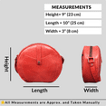 thumbnail image 6 of Madosh, Round Genuine Leather Crossbody Bag Girls Side Sling Cross-Over Handbag (RED), 6 of 6