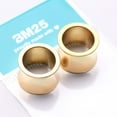 thumbnail image 2 of A Pair of Golden Solid Steel Double Flared Ear Gauge Tunnel Plug, 2 of 4