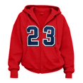 thumbnail image 3 of Uobin Women Zip Up Hoodie Jacket Loose Casual Long Sleeve Drawstring Hooded Sweatshirt Daily Outerwear with Pockets, 3 of 3