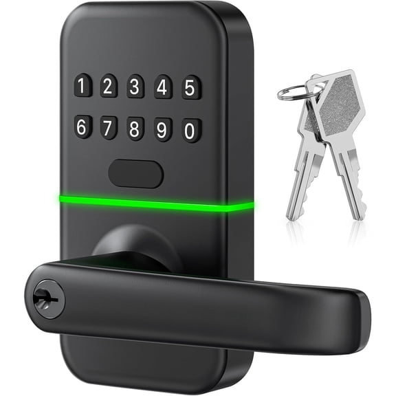 Smart Door Handle Lock with Keypad: Keyless Entry Digital Knob for Front Door - Electronic Smart Lock with Keypad - Exterior Code Door Knob - Easy Installation