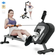 Pooboo Magnetic Rowing Machines Rower Foldable with 8 Level Resistance Indoor Rower Machines with Digital Monitor & Transport Wheels Max Weight up to 350 lbs