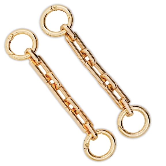 12mm Gold Purse Strap Extender Flat Chain Strap Gold Handbag Chains Accessories Decoration For For Handbag Wallet Clutch(2pcs)