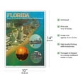 thumbnail image 2 of Florida - Miami Ft. Lauderdale Orlando Tampa St. Petersburg - Vintage Airline Travel Poster - Master Art Print 10in x 14in, 2 of 4