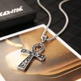 thumbnail image 5 of HZMAN Stainless Steel Large Ankh Cross Pendant Ancient Egyptian Hieroglyphic Symbol 22+2 Inch Chain (Silver-Small), 5 of 7