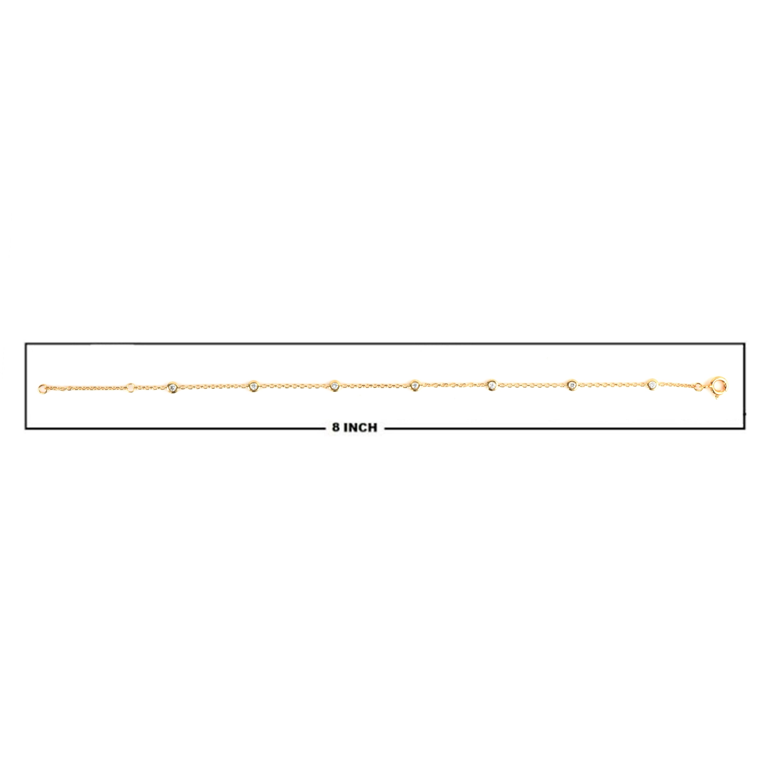 Brilliance Fine Jewelry 1/5 Ct YG Plated Sterling Silver Round Lab Grown Diamond Bracelet for Women