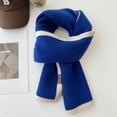thumbnail image 2 of Warm Autumn Winter Blue Knitted Scarf, Unisex Winter Neck Warm Knitting Yarn Scarf, Christmas New Year Scarf Gift, 2 of 3