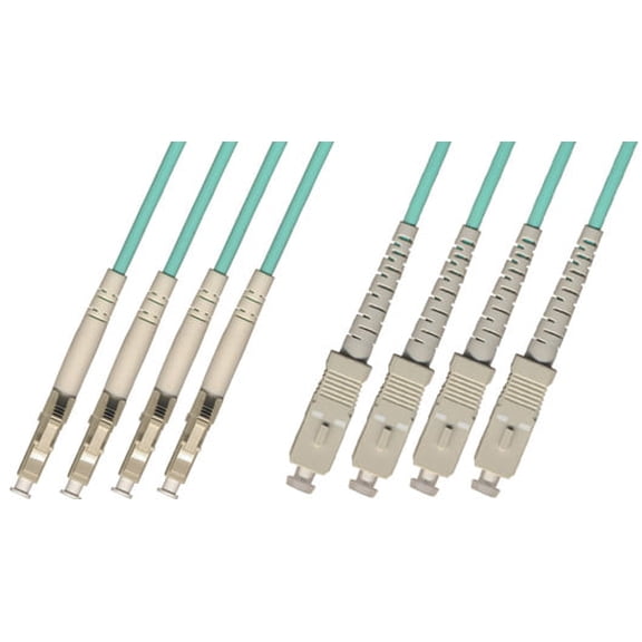 RiteAV - Direct Burial/Outdoor LC-SC 4-Strand Fiber Optic Cable - 10Gb Multimode (50/125) - 10M