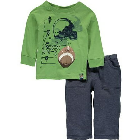 Charlie Rocket Wear Boys 12-24 Months Graphic Tee Pant Set (Green 18