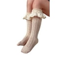 thumbnail image 1 of Seyurigaoka Toddler Kids Girls Princess Stockings with Lace Flower Knee High Tight Mesh Ruffle Fishnet Socks Infant Clothing Accessory, 1 of 6