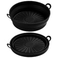 thumbnail image 1 of Doublure en Silicone pliable 8.5 pouces friteuse Silicone doublure de qualité alimentaire résistant aux hautes températures friteuse ronde Pot en Silicone(8,5 pouces noir), 1 of 12