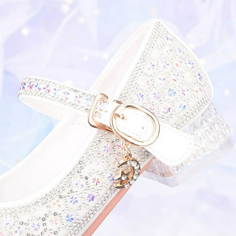 Huesdet Girls Dress Shoes Girls Heel Flower Girl Shoes Girls Low