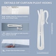 thumbnail image 4 of WGRLIT 50 PCS Plastic Curtain Hooks, Adjustable Pinch Pleat Hooks, Ratchet System Pinch Pleat Curtain Hooks Pinch Pleated Curtain Drapery Pin Hook (85mm Plastic Adjust Hook), 4 of 7