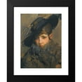 thumbnail image 2 of Isaac Israëls 14x18 Black Modern Framed Museum Art Print Titled - A Lady in a Hat with a Fur Collar, 2 of 5