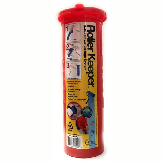 Red Plastic Paint Roller Keeper Storage