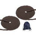 thumbnail image 1 of Unique Bargains 1/2'x16' Natural Twisted Cotton Rope 3 Strand Soft Craft Rope with Drawstring Bag Coffee 2 Pack, 1 of 6