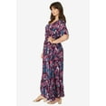 thumbnail image 3 of Roaman's Women's Plus Size Hand-Crinkled Flutter-Sleeve Maxi Dress, 3 of 4