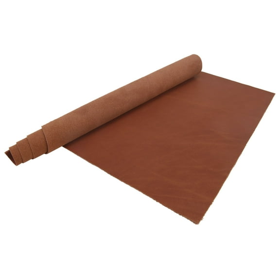 Brown 1.3-1.5mm Thick Full Grain Cowhide Oil Waxed Leather Tooling Leather Square