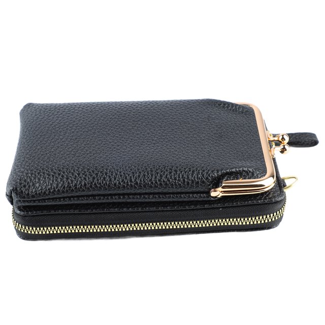 Monedero Para Teléfono Celular Para Mujer Con Múltiples Ranuras Para Tarjetas Bolsillos Con Hebilla Bolso Bandolera De Hombro De Cuero