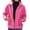 Hot Pink, variant on Lovskoo 2024 Fall And Winter Coats for Women Quilted Jacket Fashion Patchwork Sherpa Fleece Short Jacket Casual Solid Long Sleeve Zipper Plush Warm Overcoats Khaki