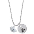 thumbnail image 1 of Delight Jewelry Silvertone Little Bird Initial - E - Silvertone Script Initial Disc - & - Charm Necklace, 20"+3", 1 of 4
