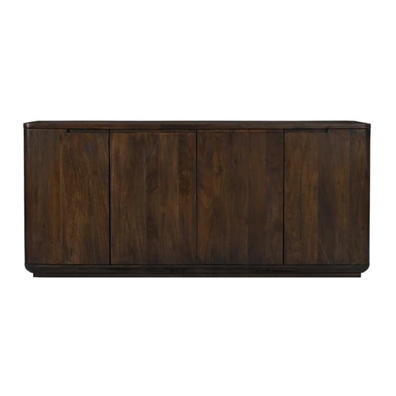 Bernard 4-Door Sideboard in Modern Barista Brown Finish on Acacia Solid Wood