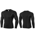 thumbnail image 4 of TIHLMK Long Sleeve Tee Shirts for Men Fitness Sports O-neck Stretch Quick-drying Top Long-sleeved Tight T-shirt, 4 of 6