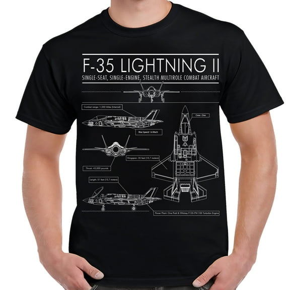 F-35A Lightning II White Schematic Shirt-Small