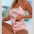 thumbnail image 1 of Conjunto de pijama con estampado de amor para mujer, ropa de dormir Sexy, pantalones cortos con tirantes, camiseta sin mangas informal, Y2k, verano, 2 piezas qym unisex, 1 of 2