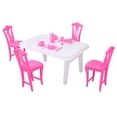 thumbnail image 1 of Juego de mesa y sillas para casa de muñecas, simulación innovadora decorativa a escala 1:16, mesa de comedor en miniatura para niños, 1 of 8