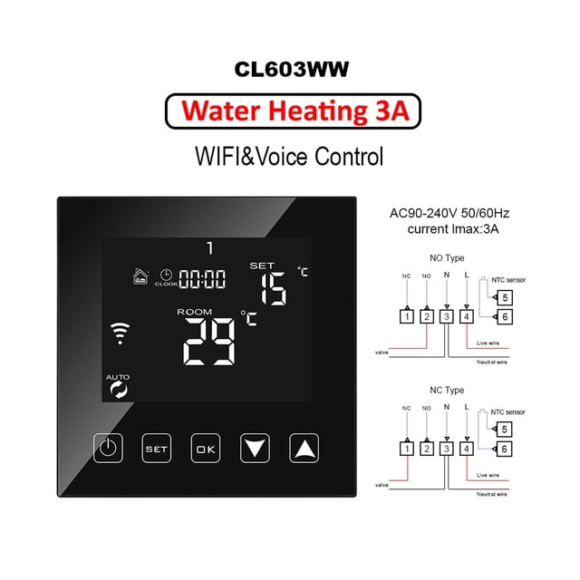 WiFi Smart Thermostat Temperature Controller For Water/Electric Floor Heating Water/Gas Boiler Works ,Easy to Install
