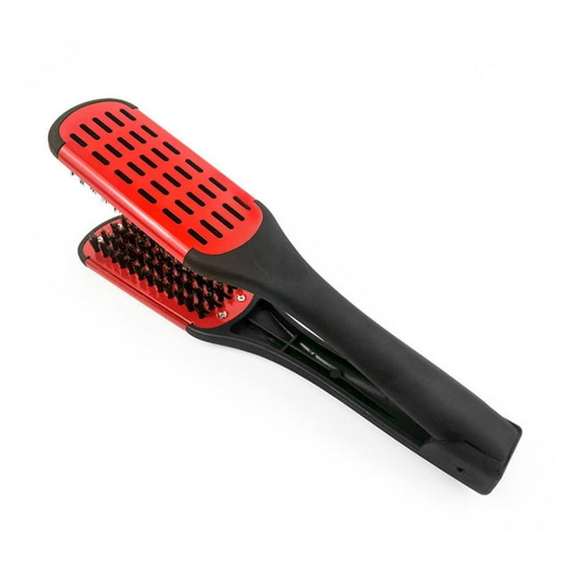 Vogacara Peluquería para el cabello Cepillo de doble cara Abrazadera Peine para alisar el cabello Herramientas para peinar el cabello Plancha para el Cuidado del cabello negro rojizo Vogacara CE008382-02