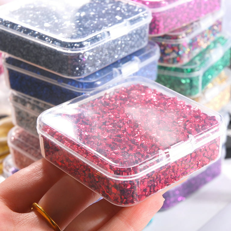Syedra Crushed Glass for Crafts, Glitter, High Luster Metallic
