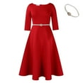 thumbnail image 2 of Women's Sexy Fashion Autumn Solid Color Temperament Evening Dress Pleated Dress, 2 of 8