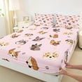 thumbnail image 3 of Homewish Kawaii Dogs Bed Sheets,Cute Dog Paws King Sheets,Pink Brown Sheet Set For Teens,Luxury Bedroom Decor,4 Pieces, 3 of 7
