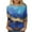 B Blue, variant on YUGYXL Vintage Flower Graphic Tees 3/4 Sleeve Shirts Plus Size Tops Casual Crew Neck Soft Lightweight Tshirts Ladies Tunics Fit Blouse Outdoor Clothes