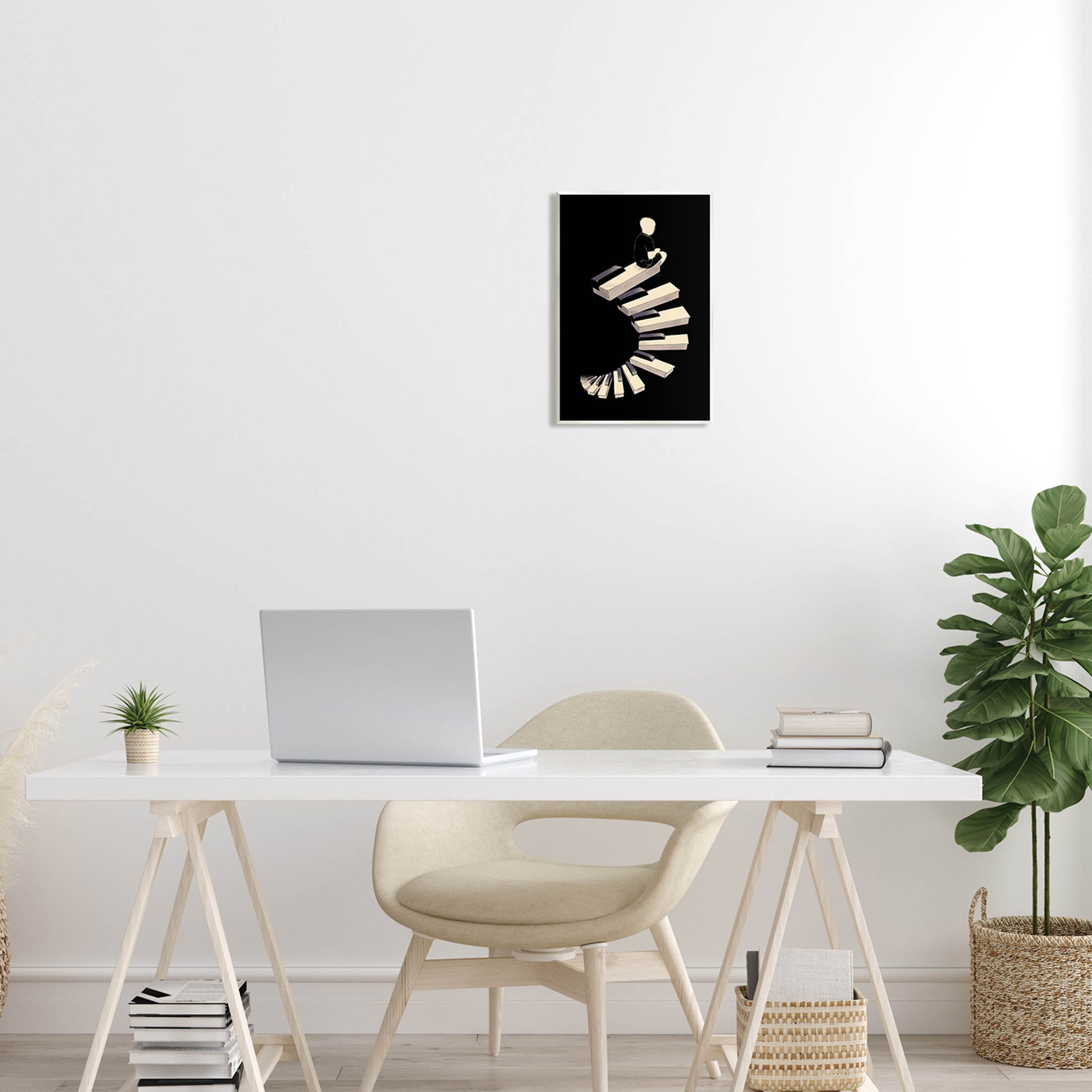 Stupell Industries Surreal Piano Keys Spiral Graphic Art Unframed Art Print Wall Art, Design by Matheus Lopes Castro