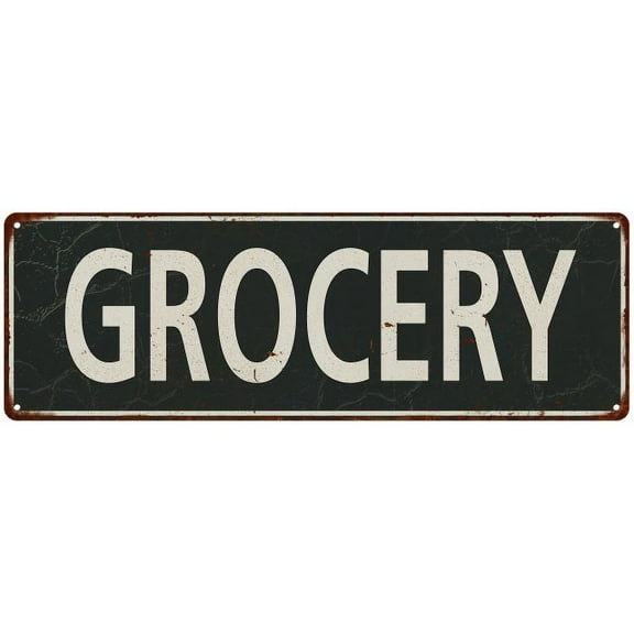 Grocery Vintage Look Shabby Chic Gift Metal Sign 8x24 108240062019