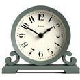 thumbnail image 2 of Saloon Mantel Clock | Traditional Double Scroll Design | Green | Contemporary Classic Style for Desk, Table, Shelf or Bedside, 2 of 6