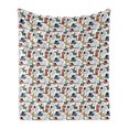 thumbnail image 1 of Dogs Soft Flannel Fleece Throw Blanket, Pastel Funny Puppies Childish Pets Doodle Nursery Vet Clinic Kids Baby Shower, Cozy Plush for Indoor and Outdoor Use, 70" x 90", Multicolor, by Ambesonne, 1 of 5