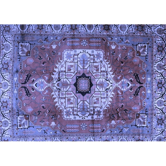 Ahgly Company Indoor Rectangle Persian Blue Traditional Area Rugs, 7' x 9'