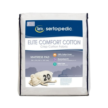 Sertapedic Elite Comfort Cotton Mattress Pad, Full Size