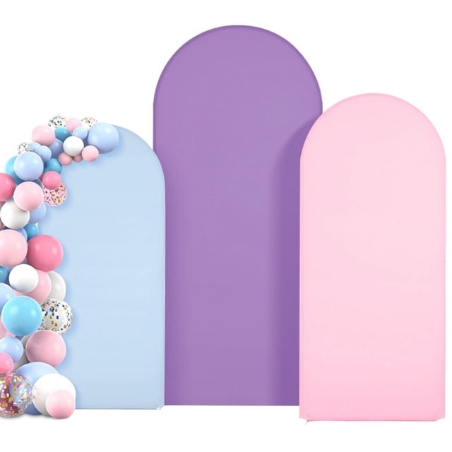 3 PCS Stretchy Arch Covers, Wedding Arch Cover, Arch Cover Backdrop Fabric, Elastic Fitted Arch Stand Cover, Round Top Arched Backdrop Cover for Birthdays, Parties, Graduations