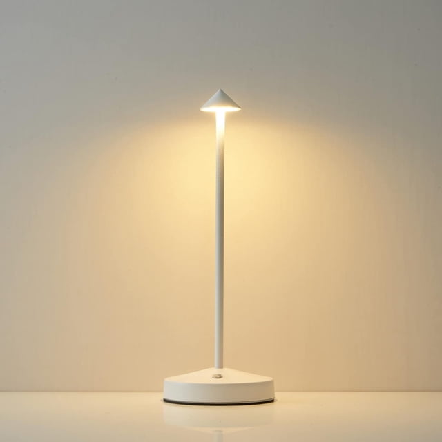 TRAHOO-Cordless Table Lamps,Rechargeable Led Touch Bar Lamp, Portable Battery Desk Lamp,2 Level Brightness Dimmable Night Light,Minimalist Design, for Living Room/Restaurant/Couple Dinner/(White)