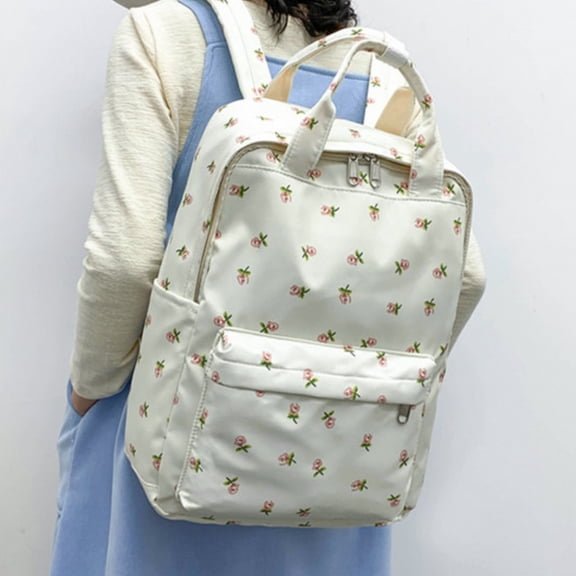 Ludolm Backpack Sweet Flower Cute Aesthetic Large Capacity Backpack Handbag Backpack