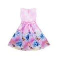 thumbnail image 2 of Girls Dress Rose Flower Print Butterfly Embroidery Purple 10 Years, 2 of 4