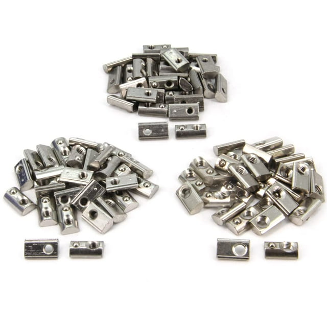PinesC 2020 Série Demi-Rond Rouleau en Ressort Écrous en T 30 Pcs M3, 30 Pcs M4, 30 Pcs M5 pour Profil Extrusion Aluminium 6mm 2020 2040 2060 2080 (20S-M3-M4-M5)