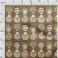 thumbnail image 3 of oneOone Cotton Poplin Brown Fabric Sea Shells Ocean Sewing Material Print Fabric By The Yard 56 Inch Wide, 3 of 4