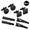black Cufflink Set, variant on Round Polished Stainless Steel Cufflinks 0.59" x 0.75" with Tie Clip Set – Durable Mirror Finish for Business Suits, French Cuffs, Formal Wear, and Office Styling